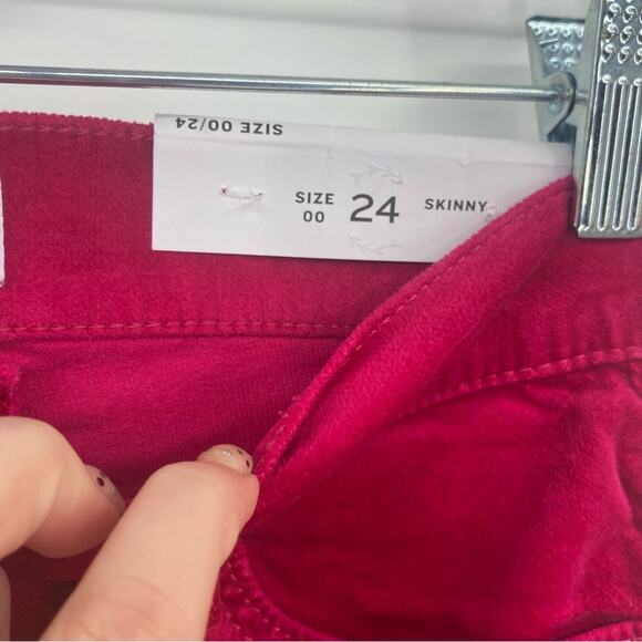 Loft Raspberry Velvet Skinny Pants - Picture 5 of 8